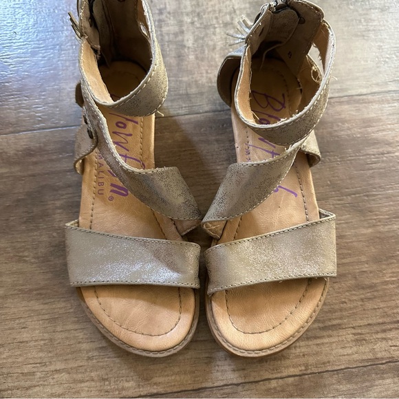 Blowfish zip back tan with sparkle sandals - Picture 1 of 7